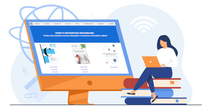 Female student listening webinar online